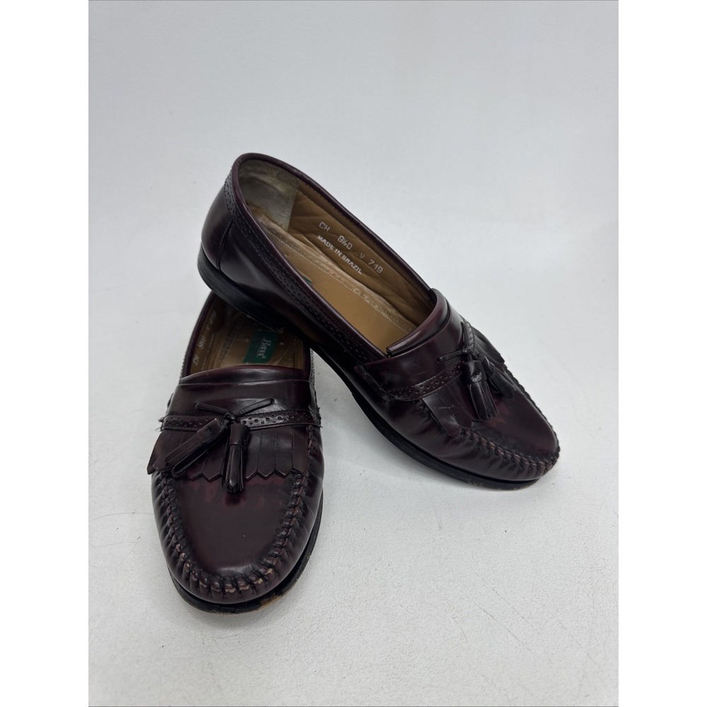 Bass Weejun Cherry Red Kiltie / Tassel Loafers USA  9 1/2 D